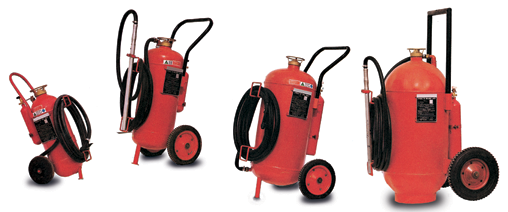 Mobile trolley Units Dry Powder, Foam, Water Fire Extinguishers